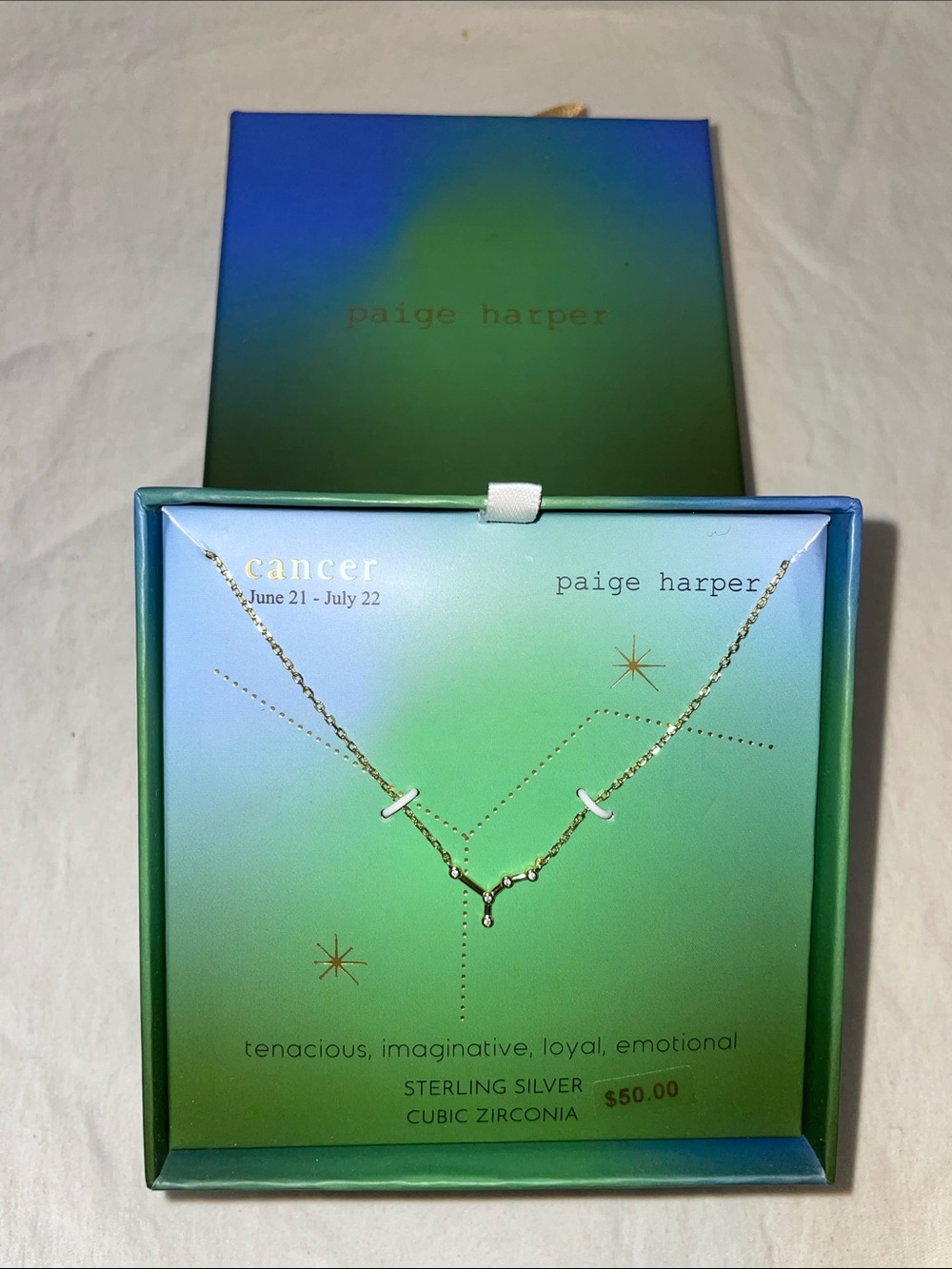 PAIGE HARPER STERLING SILVER ZODIAC NECKLACE FTL-05-212